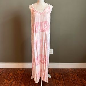 Maxi Dress Tye Dyed Pink & White Size XL